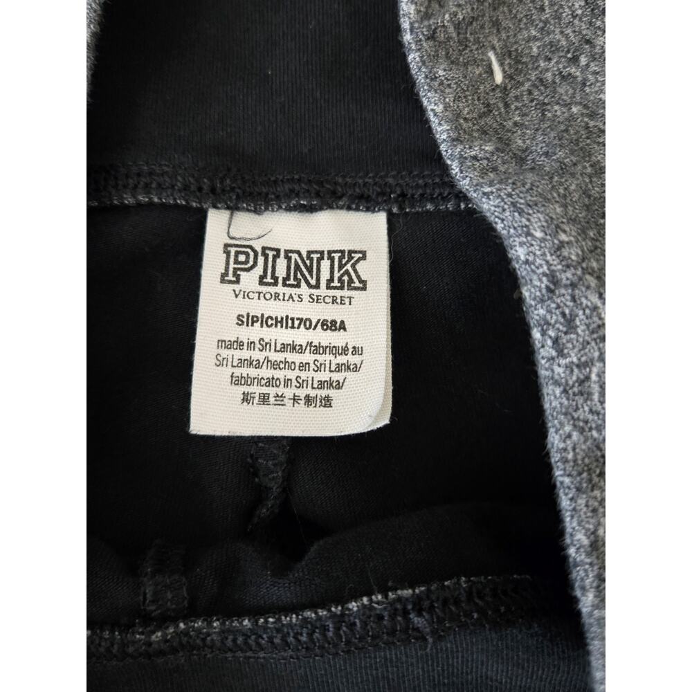 Victoria Secret PINK Leggings Gray Black Gold Sequin Bling Logo Pants Size S - Picture 5 of 11